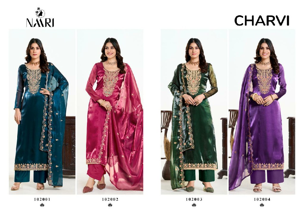 Naari Charvi Wholesale Pure Zimichu Silk Ethnic Dress Material