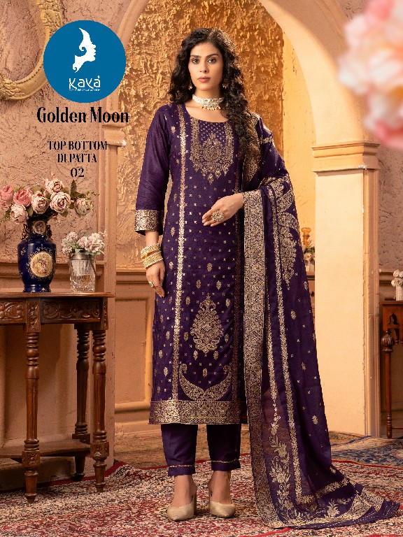 Kaya Golden Moon Wholesale 3 Piece Straight Cut With Handwork Readymade Suits