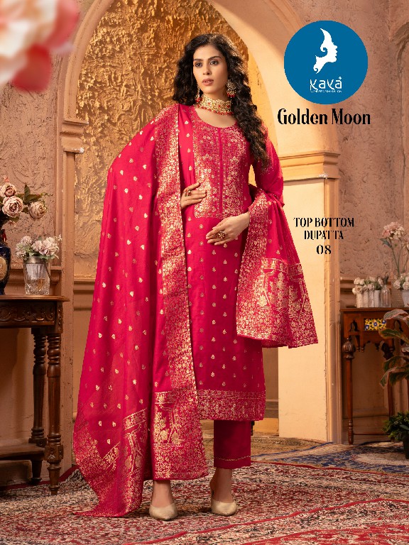 Kaya Golden Moon Wholesale 3 Piece Straight Cut With Handwork Readymade Suits