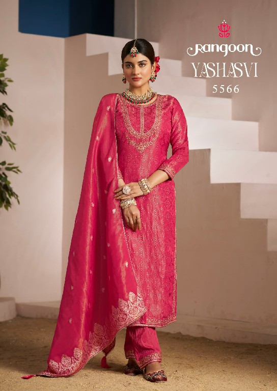 Rangoon Yashasvi Wholesale Pure Viscose Simmer Jacquard Readymade Suits