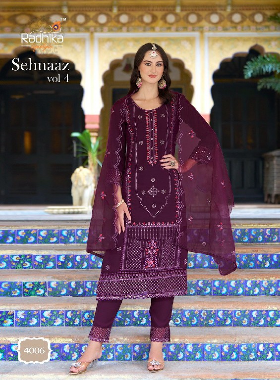 Radhika Sehnaaz Vol-4 Wholesale Kurti Pant With Dupatta