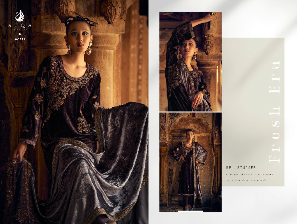 AIQA Sahara Wholesale Pure Velvet With Fancy Work Winter Suits