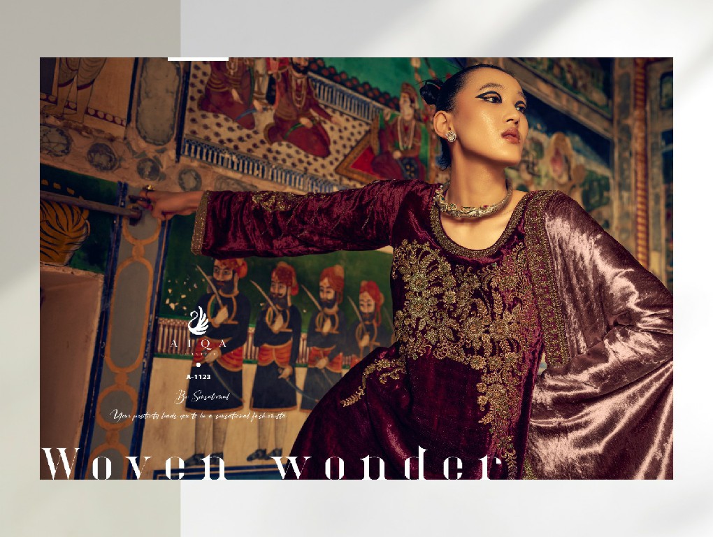 AIQA Sahara Wholesale Pure Velvet With Fancy Work Winter Suits