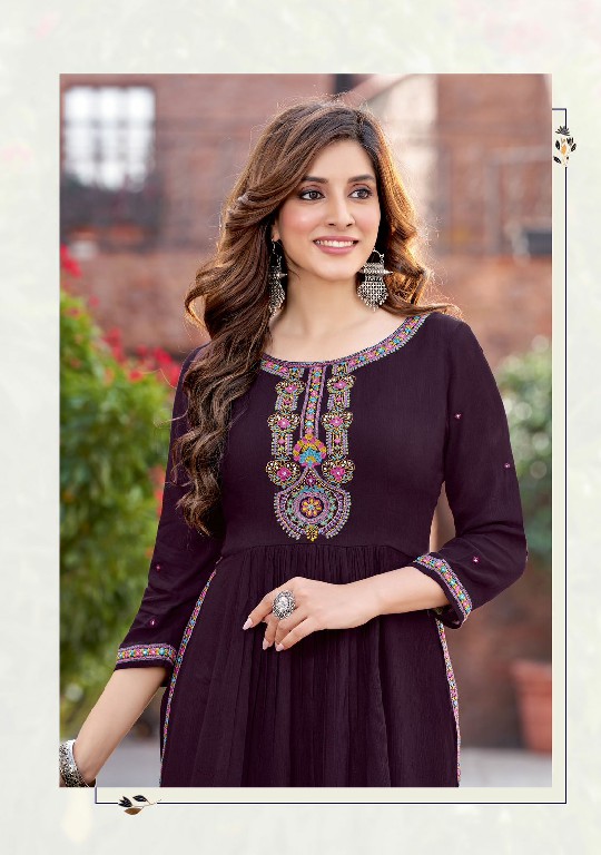 Wooglee Ananta Wholesale Wrinkle Rayon Long Kurtis