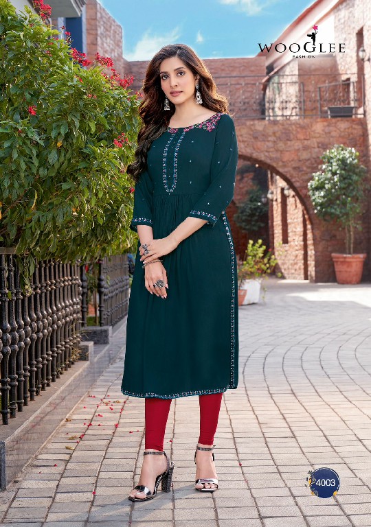 Wooglee Ananta Wholesale Wrinkle Rayon Long Kurtis