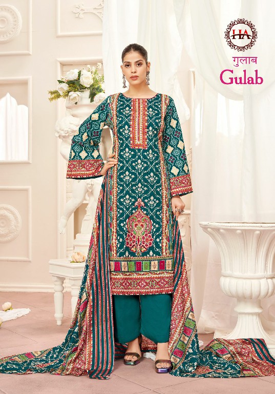 Harshit Gulab Wholesale Pure Cambric Cotton With Swaroski Work Dress Material