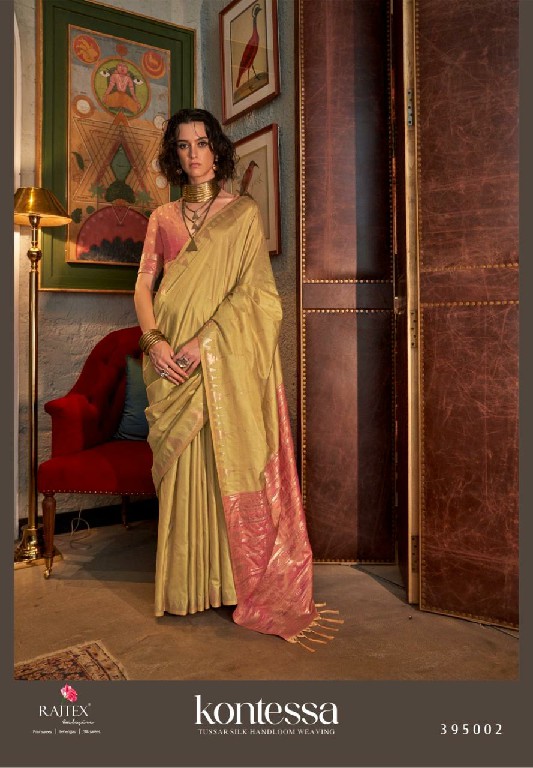 Rajtex Kontessa Wholesale Tussar Silk Handloom Weaving Party Wear Sarees