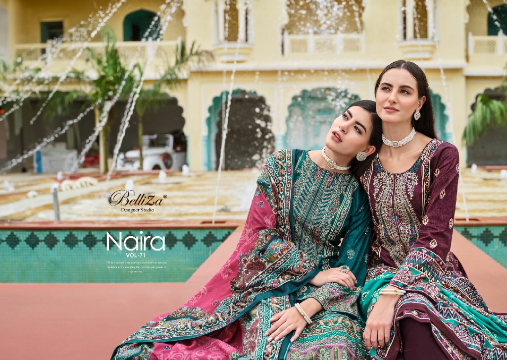 BELLIZA DESIGNER NAIRA VOL 71 COTTON DIGITAL PRINTS MODERN PAKISTANI DRESS