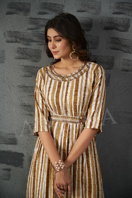 Ambika Jalwa-13 Wholesale Nayra Full Ghera With Separate Belt Kurtis Combo