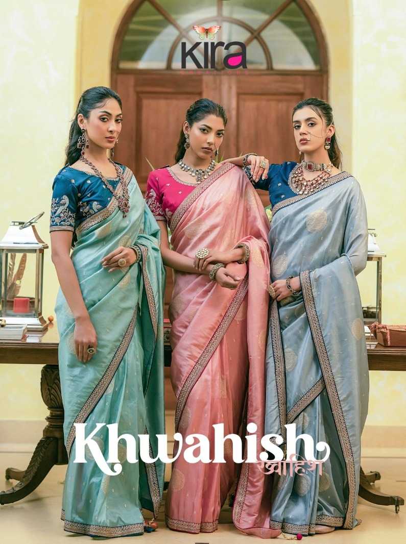 khwahish by kira 2501-2506 silk designer party wear saree for women