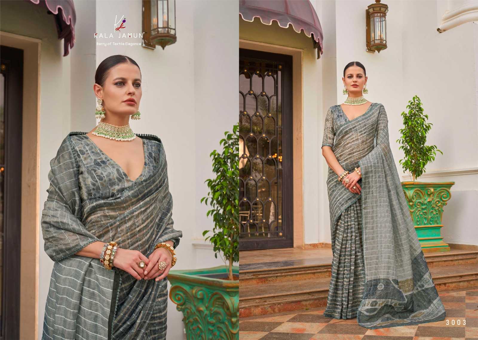 luxuria by kala jamun 3001- 3007 tissue jari work best saree online