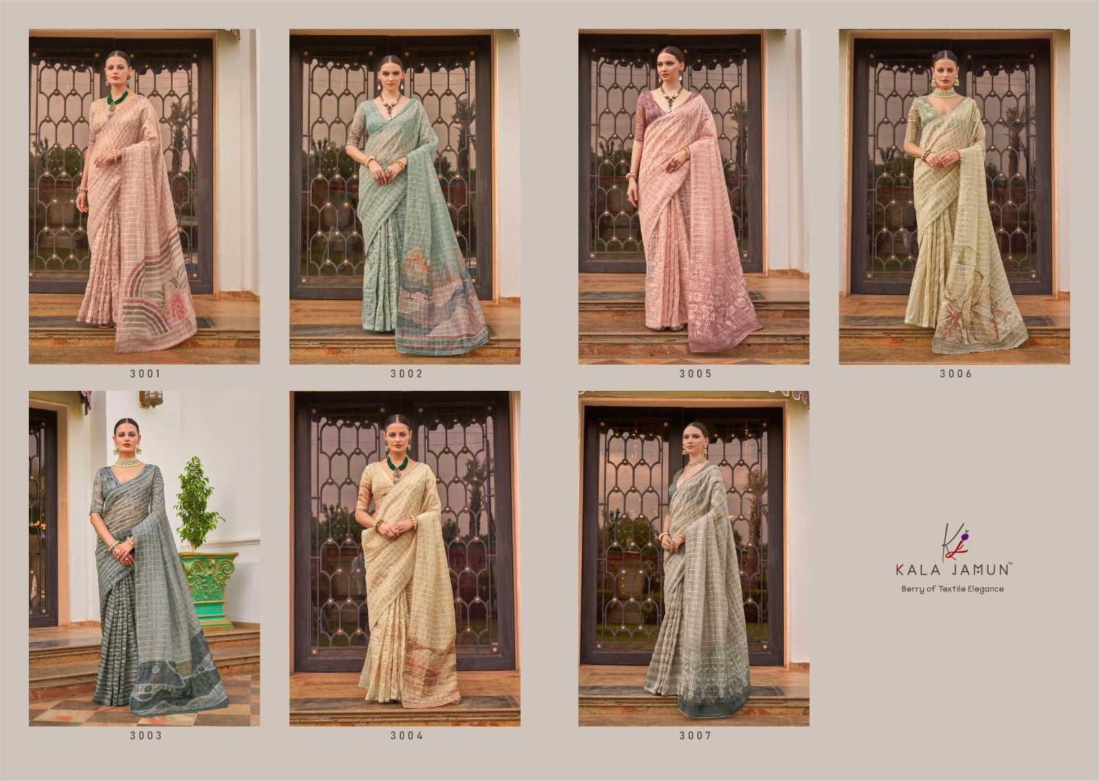 luxuria by kala jamun 3001- 3007 tissue jari work best saree online