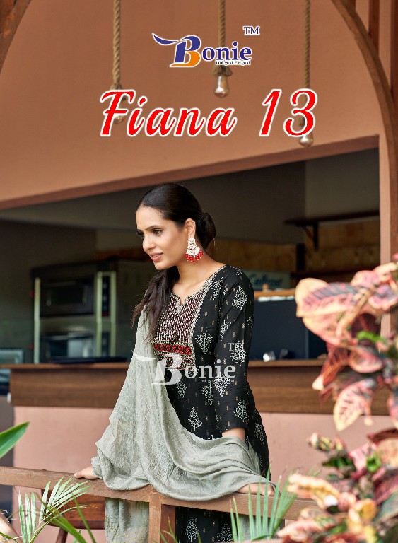 fiana vol 13 by bonie readymade rayon kurti skirt with dupatta