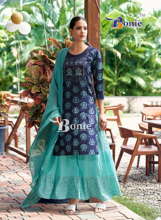 fiana vol 13 by bonie readymade rayon kurti skirt with dupatta