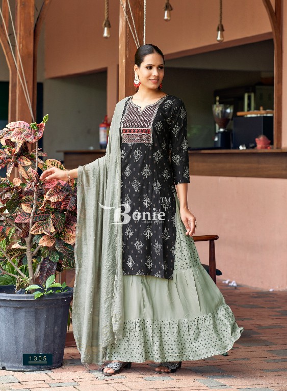 fiana vol 13 by bonie readymade rayon kurti skirt with dupatta