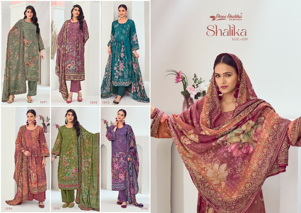 Shree Shalika Shalika Vol-109 Wholesale Lawn Cotton With Embroidery Work Salwar Suits