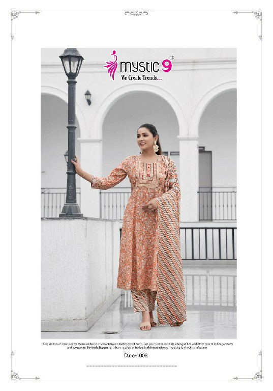 Mystic 9 Roop Vol-1 Wholesale Cotton Foil Flared Kurtis With Pant And Dupatta