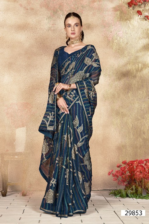 Vallabhi Archie Wholesale Floral Printed Indian Sarees