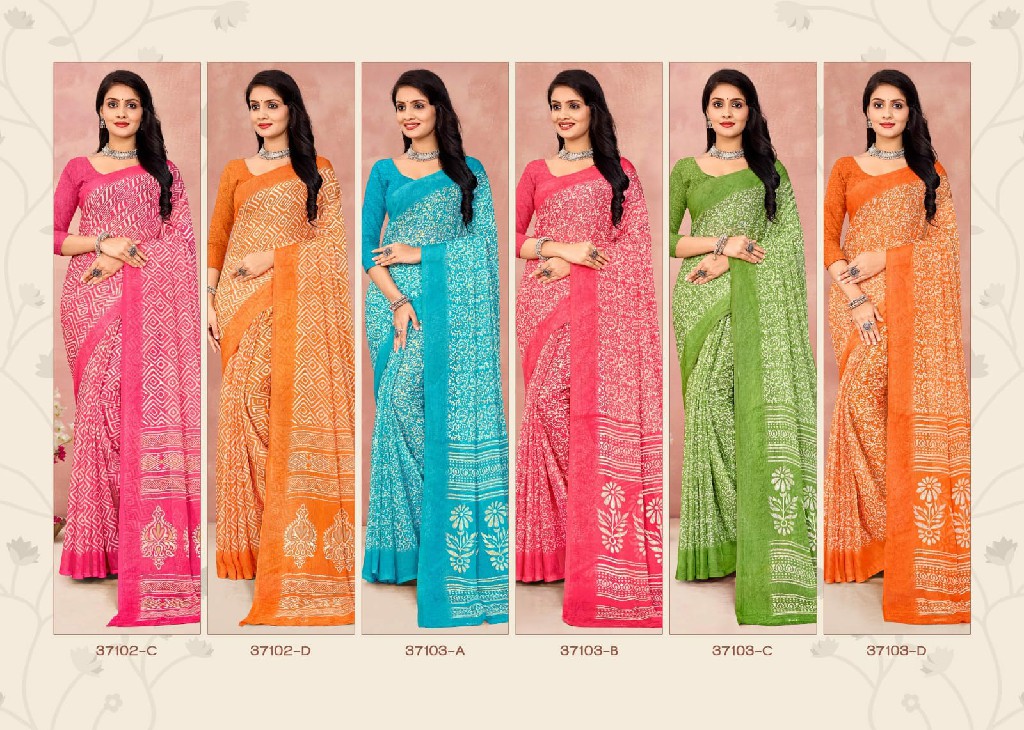 Ruchi Star Chiffon 175 Wholesale Chiffon Fabrics Printed Sarees