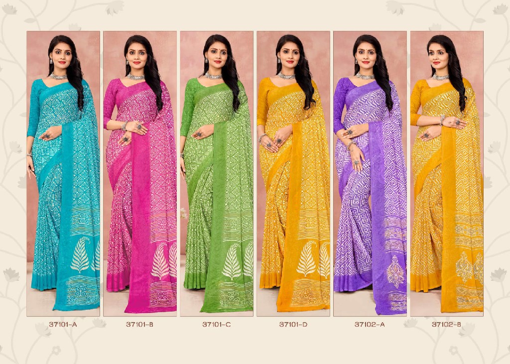 Ruchi Star Chiffon 175 Wholesale Chiffon Fabrics Printed Sarees