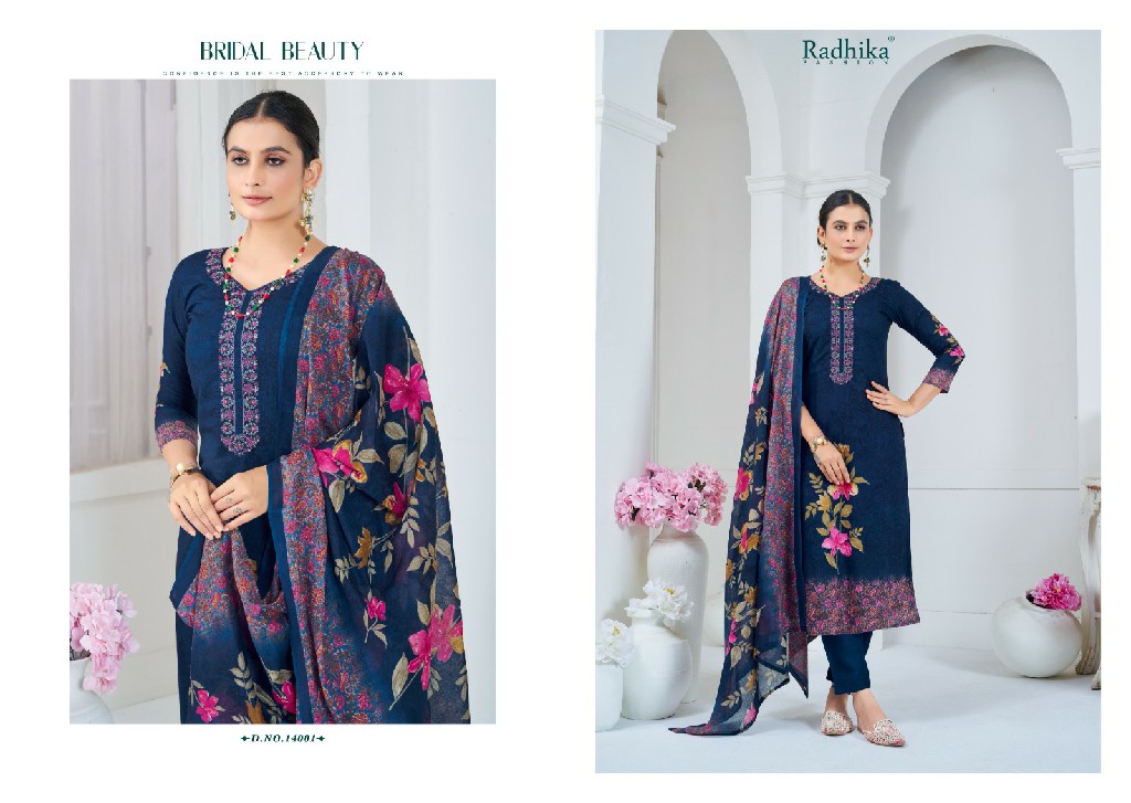 Radhika Azara Fulkari Wholesale Pure Lawn With Fancy Embroidery Dress Material