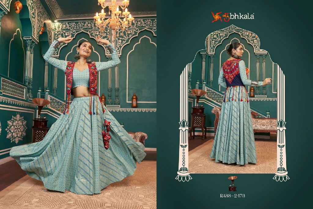 Shubhkala Raas Vol-18 Wholesale Festival Wear Stitched Navratri Collection Jacket Style Chaniya Choli Collection