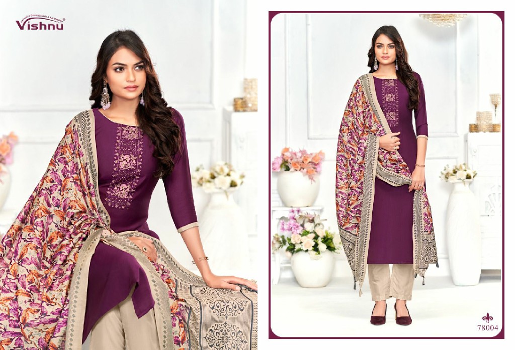 VIshnu Evanka Vol-9 Wholesale Roman Silk Fabrics Dress Material