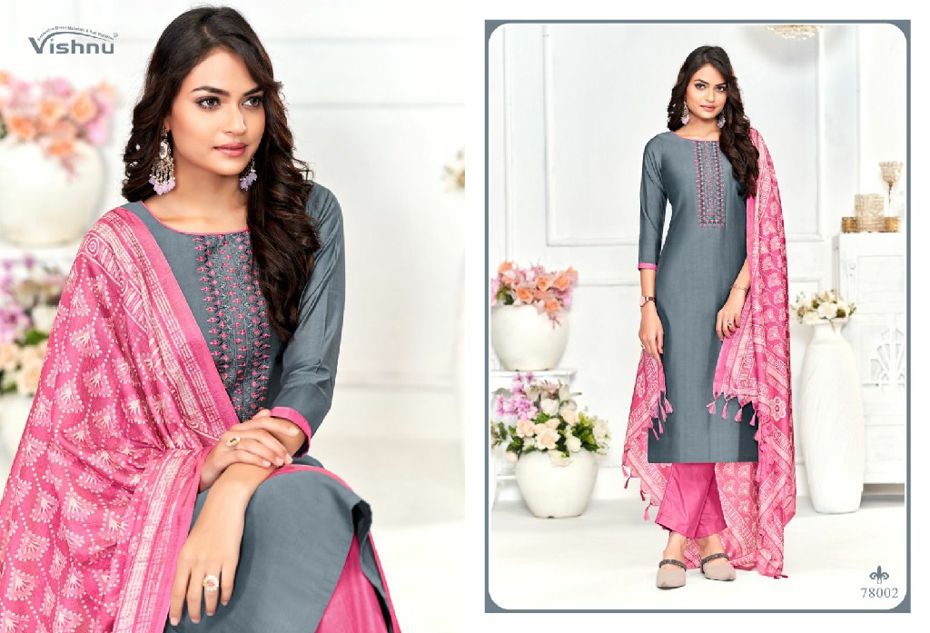 VIshnu Evanka Vol-9 Wholesale Roman Silk Fabrics Dress Material