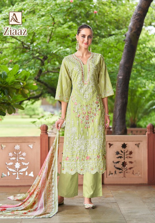 Alok Ziaaz Wholesale Pure Cambric Lawn Pakistani Embroidery Dress Material