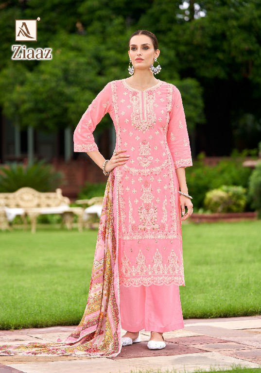 Alok Ziaaz Wholesale Pure Cambric Lawn Pakistani Embroidery Dress Material