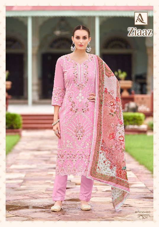 Alok Ziaaz Wholesale Pure Cambric Lawn Pakistani Embroidery Dress Material