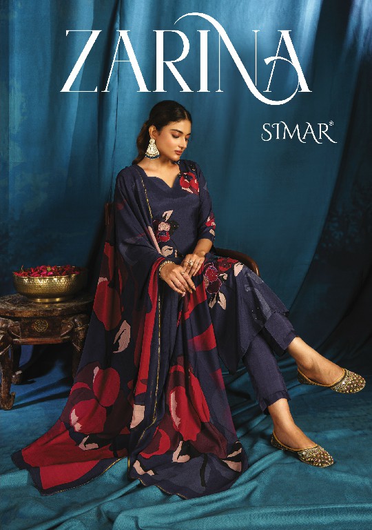 Glossy Simar Zarina Wholesale Pure Viscose Muslin With Handwork Suits