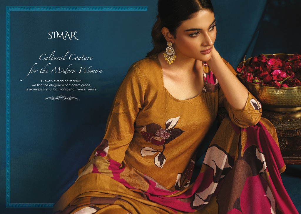 Glossy Simar Zarina Wholesale Pure Viscose Muslin With Handwork Suits