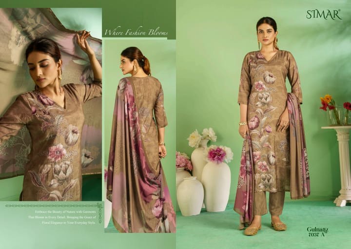 Glossy Simar Gulnaaz Wholesale Pure Lea Silk With Handwork Suits