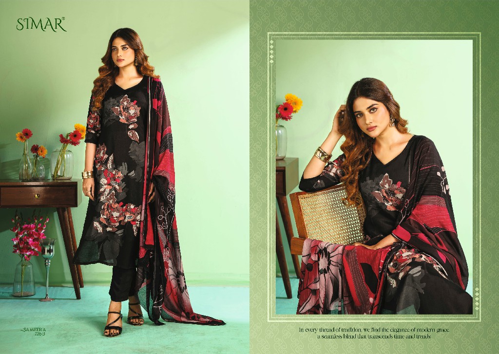 Glossy Simar Sameera Wholesale Viscose Muslin With Handwork Suits