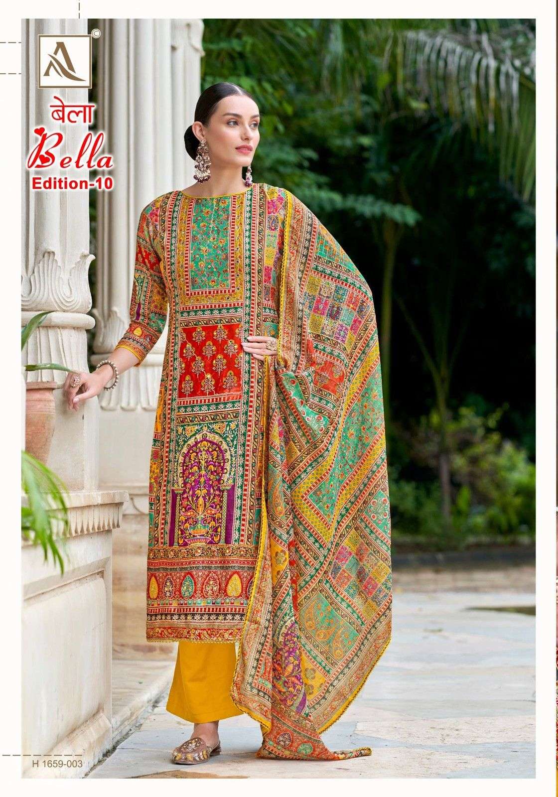 bella vol 10 by alok muslin print casual pakistani dress material