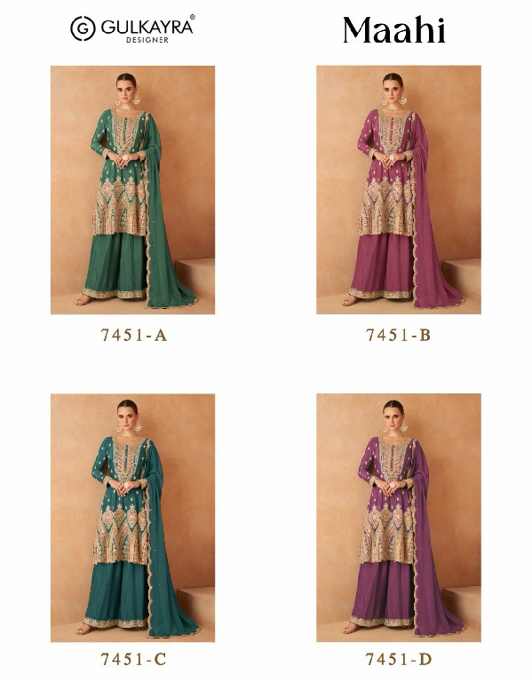 gulkayra designer maahi readymade chinon plazzo style 3pcs dress