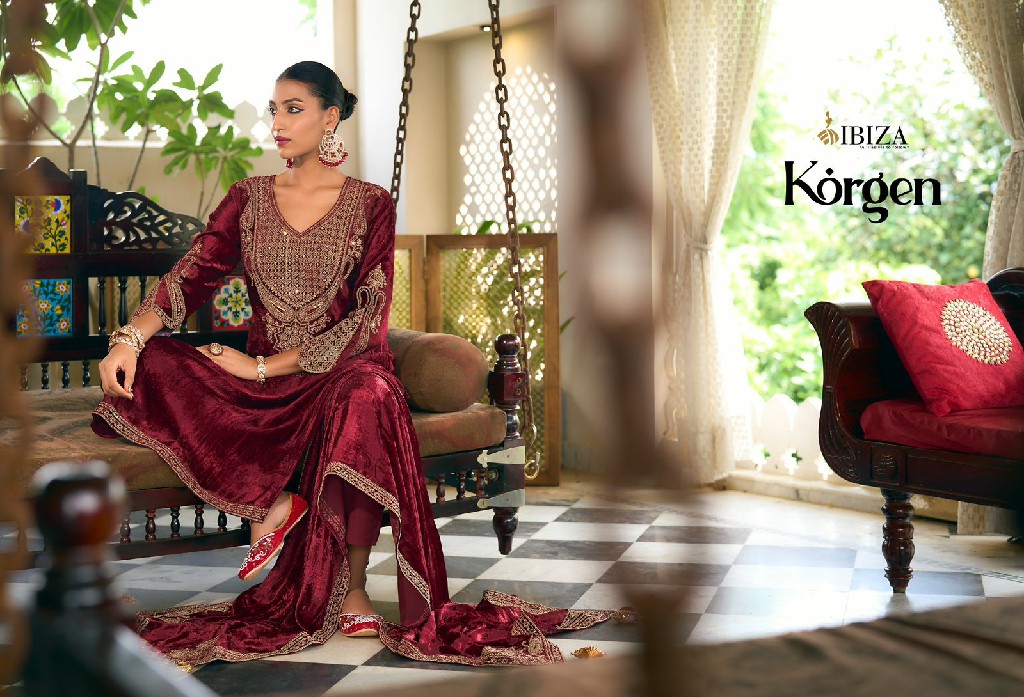 korgen by ibiza viscose velvet designer winter Salwar Suits