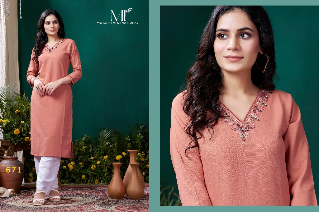 Moksh Giva Vol-1 Wholesale Maaza Cotton Hand Work Long Kurtis