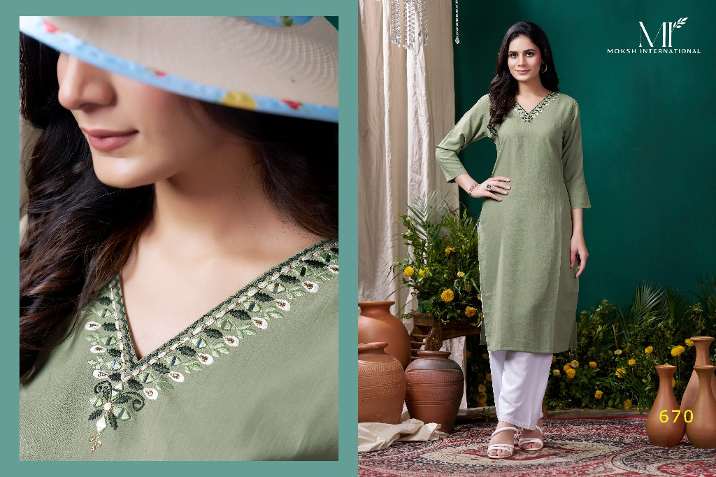 Moksh Giva Vol-1 Wholesale Maaza Cotton Hand Work Long Kurtis