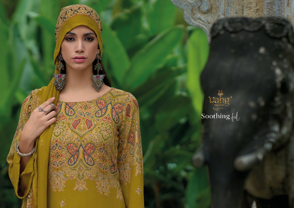 Rang Fashion Nishqa Wholesale Pure Wool Print With Hand And Kont Work Winter Suits