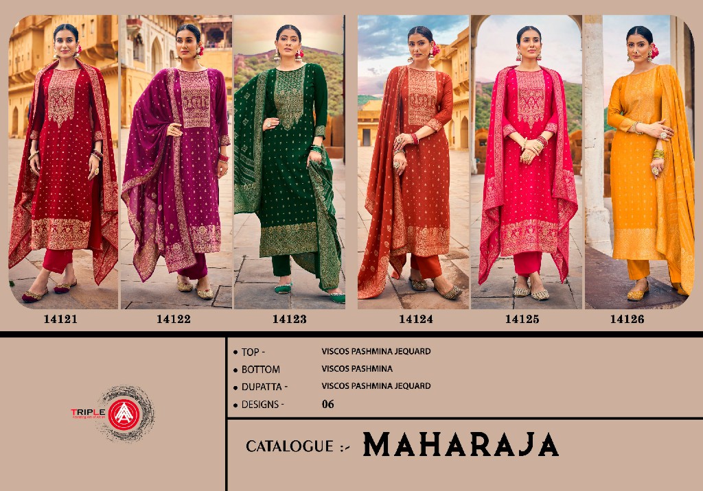 Triple AAA Maharaja Wholesale Viscose Pashmina Jacquard Winter Suits