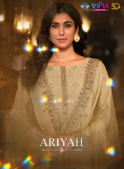 Vipul Ariyah Wholesale Shimmer Organza With Heavy Embroidery Straight Suits