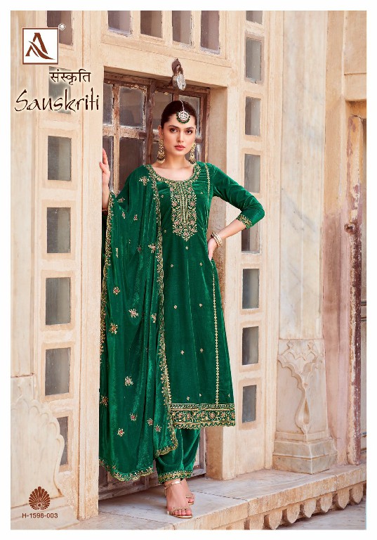 Alok Sanskriti Wholesale Premium Velvet Designer With Work Winter Dress Material