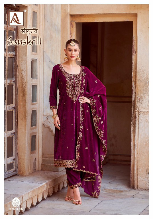 Alok Sanskriti Wholesale Premium Velvet Designer With Work Winter Dress Material