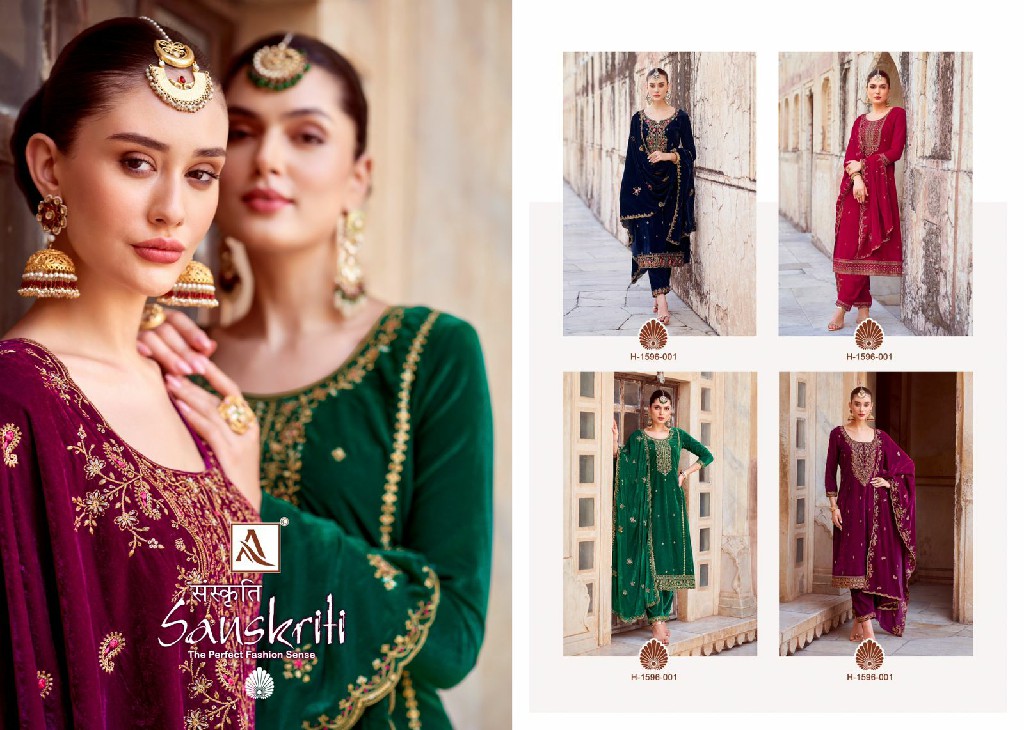 Alok Sanskriti Wholesale Premium Velvet Designer With Work Winter Dress Material