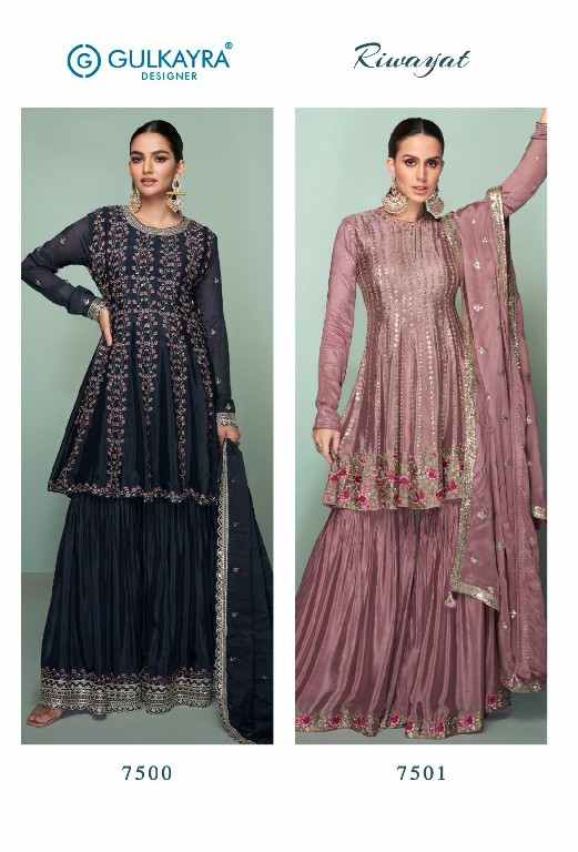 Gulkayra Riwayat Wholesale Real Chinon Free Size Stitched Suits