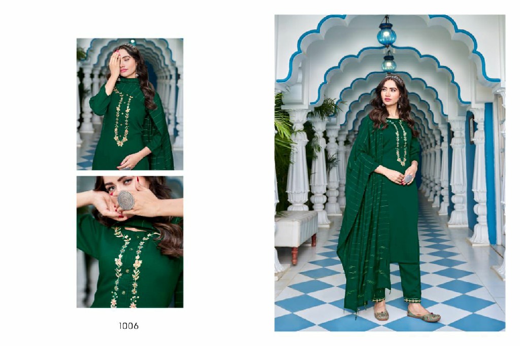 Sweety Prague Wholesale Fancy Chinon Kurti With Bottom And Dupatta