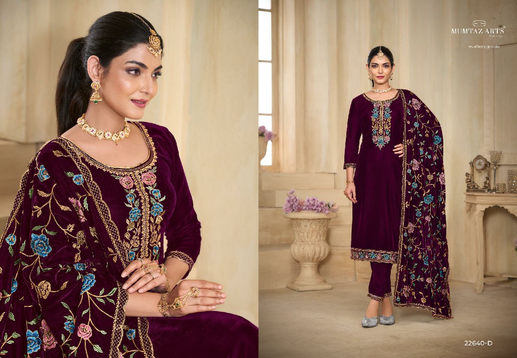 Mumtaz Arts Ishq Wholesale Pure Premium Velvet With Embroidery Winter Suits