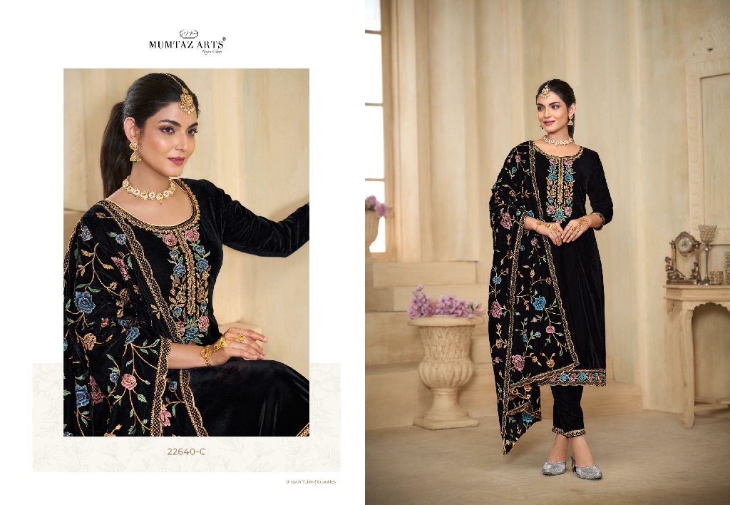 Mumtaz Arts Ishq Wholesale Pure Premium Velvet With Embroidery Winter Suits